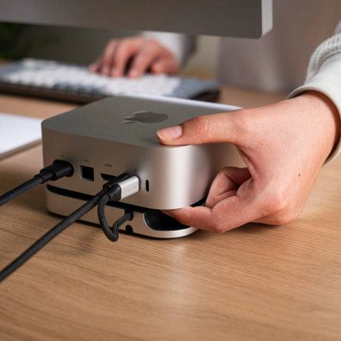 Satechi Mac Mini M4 Stand & Hub with SSD Enclosure (Silver) - Digital3d.com.au
