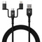 Bonelk Long-Life USB-A to 3in1 Travel Cable (1.2m) (Black) Image 1