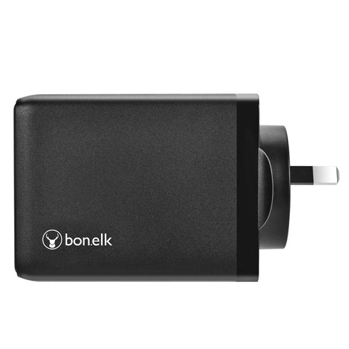 Bonelk 100W PD GaN Wall Charger, 2 x USB-C / 1 x USB-A - Black - Digital3d.com.au