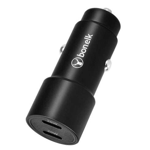 Bonelk Eco Series 38W PD Dual USB-C Car Charger - Black - Digital3d.com.au