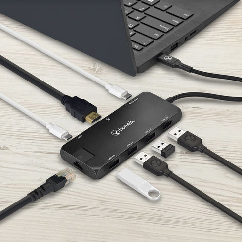 Bonelk Long-Life USB-C to 8-in-1 Multiport Hub