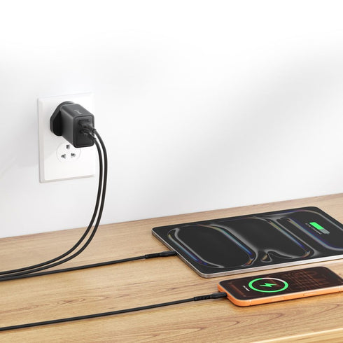 Bonelk 65W PD GaN USB-A/C Travel Wall Charger (Black) Image 7