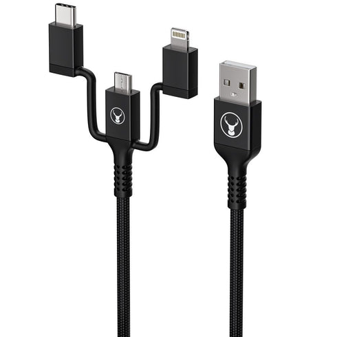 Bonelk Long-Life USB-A to 3in1 Travel Cable (1.2m) (Black) Image 2
