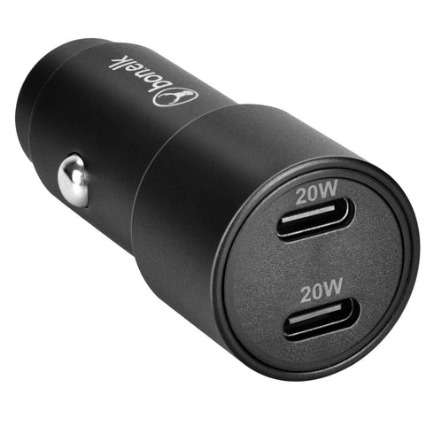 Bonelk Eco Series 38W PD Dual USB-C Car Charger - Black - Digital3d.com.au