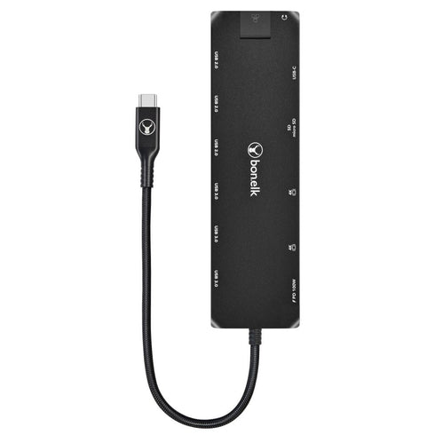 Bonelk Long-Life USB-C to 14-in-1 Multiport Hub - Black