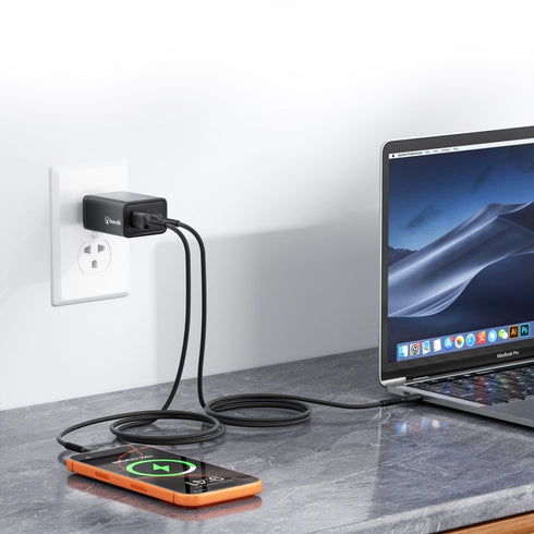 Bonelk 65W PD GaN USB-A/C Travel Wall Charger (Black) Image 5