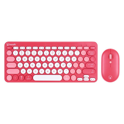 Bonelk Wireless Keyboard and Mouse Combo, Compact, KM-383 Red