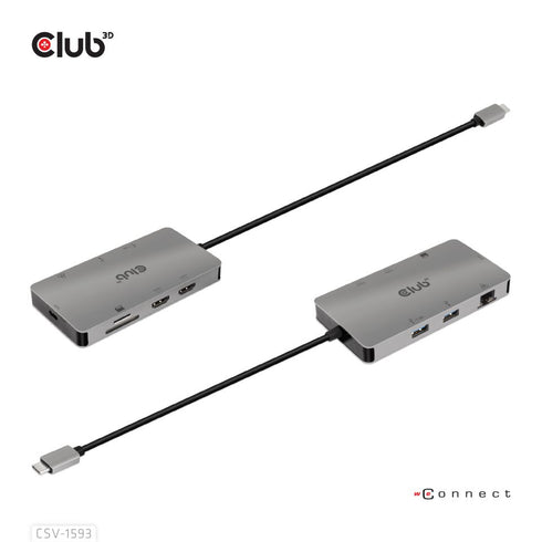 Club 3D CSV-1593 USB-C 8 in 1 Multiport Hub - Digital3d.com.au