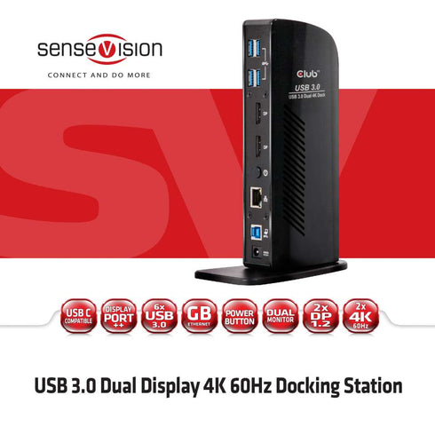 Club 3D CSV-1460 USB3.0/USB-C Dual Display 4K Hybrid Docking Station - Digital3d.com.au