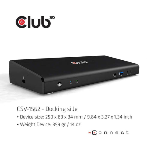 Club 3D CSV-1562 is an USB-C Universal Triple Display 4K60Hz Docking Station - Digital3d.com.au